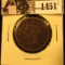 1451 . 1850 U.S. Large Cent, Very Good.