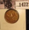 1472 . 1947 No Maple Leaf Canada Cent, Brown AU.