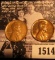 1514 . 1911 P EF & 1928 P Gem BU Lincoln Cents, both with small carbon spots.