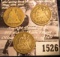 1526 . 1875 P, 1889 P, & 1891 P U.S. Seated Liberty Dimes. AG-VG.