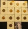 1643 . 1940P, D, 41P, D, S, 54P, D, S, 55S, 64P, D, 65P, & 66P Lincoln Cents all grading from Brown