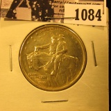 1084 . 1925 Stone Mountain Commemorative Silver Half-Dollar, AU-BU.