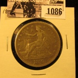 1086 . 1876 U.S. Trade Silver Dollar, VF, (scratches).