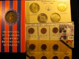 1167 . (2) Sets of 7 Varieties 1982 Memorial Pennies; The Official Alabama Bicentennial medallion wi