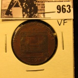 963 . 1794 Dublin Half Penny, VF.