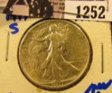 1252 . 1917-S Obverse Mint Mark Walking Liberty Half Dollar