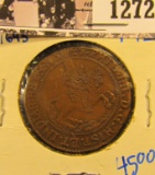 1272 . 1643 Spanish Jetton Coin.  On The Front Is A Conquistador On Horseback