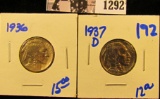 1292 . Upgrade 1937-D And 1936 Buffalo Nickels