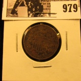 979 . 1865 Civil War Two-Cent Piece, Very Fine.