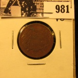 981 . 1868 Two-Cent Piece, VG.