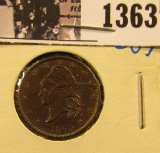 1363 . 1863 Civil War Token with a rotated everse mint error.