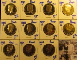 1392 . 1977S, 78S, 79S, 80S, 82S, 85S, 87S, 92S, (2) 93S, & 2005S Proof Kennedy Half Dollars.