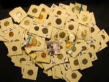 1393 . Big Bag Of Coins Includes Buffalo Nickels, Indian Head Pennies, Wheat Pennies, Medals, Two Ce