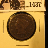 1437 . 1844 U.S. Large Cent, Very Good.