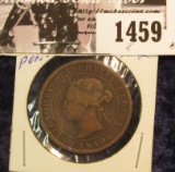 1459 . 1881H??? Poor Date Canada Large Cent.