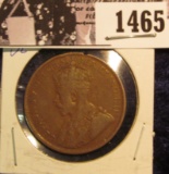 1465 . 1919 Canada Large Cent, VG Details, rim notch.
