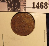 1468 . 1932 Canada Small Cent, VF.