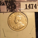 1474 . 1929 Canada Nickel EF.