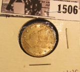 1506 . 1883 No Cents U.S. Liberty “V” Nickel. Uncirculated.