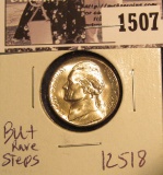 1507 . 1943 S Jefferson Nickel, Brilliant Uncirculated with steps.