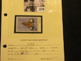 1576 . 1978 RW45 U.S. Department of the Interior Federal Migratory Waterfowl Stamp. Plate number sin