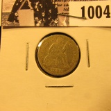 1004 . 1886 P Liberty Seated Dime, in about Fine.