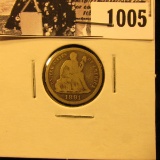 1005 . 1891 P Liberty Seated Dime, in about fine.