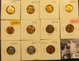 1632 . 1935P, D, 40P, D, S, 41P, D, S, 43P, S, & 66 P (SMS) Lincoln Cents all grading from Brown Unc