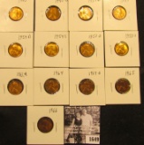 1649 . 1945P, D, 51D, 54P, D, S, 55D, S, 61D, 64P, D, 65P, & 66P Lincoln Cents all grading from Brow