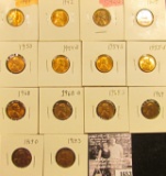 1653 . 1940P, 42P, D, 45P, 50P, 54D, S, 55S, 68P, D, S, 69P, D, & S Lincoln Cents all grading from B
