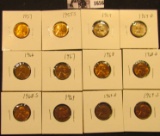 1656 . 1937P, 55S, 64P, D, 66P, 67P, 68P, D, S, 69P, D, & S Lincoln Cents all grading from Brown Unc