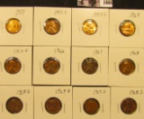 1660 . 1937P, S, 55S, 64P, D, 66P, 67P, 68P, D, S, 69D, & S Lincoln Cents all grading from Brown Unc