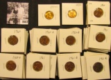1663 . 1954S, 55S, (18) 60P, (22) D, (11) 61P, (22) D, & (9) 68D Lincoln Cents all grading from Brow