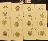 1678 . (5) 1964P, (7) D, & (4) 65 P Roosevelt Dimes, All Gem BU, carded, and ready to be priced for
