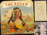1680 . “The Squaw” Cigar Box Label of Indian Princess with Peace Pipe.