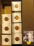 1722 . 9” Stock box with 2 x 2 carded Lincoln Cents dating from 1969-1999, all BU to Gem BU.
