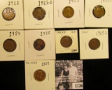 1736 . 1921P VG, 22D G, 23P VG, S Fine, 24P Good, 25P VG, D VG, S Good, & 37P BU Lincoln Cents.
