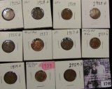 1740 . 1927S, 28D, 29P, D, S, 35D, 37P, D, S, 39P, & D  Lincoln Cents, grades from Good to BU.