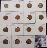 1742 . 1929P, S, 30P, D, S, 31P, 32D, 33P, D, 37P, S, 47D, 48P, D, & S  Lincoln Cents, grades from G