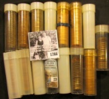 1766 . (15) Partial & Full Rolls of Lincoln Cents in plastic tubes, most appear to be BU Memorials,