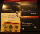 1781 . 1990, (2) 1998, 2011, & (2) 2012 U.S. Mint Sets. All original as issued. (Total face value $4