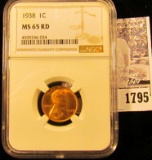 1795 . 1938 P Lincoln Cent NGC slabbed MS65 RD.