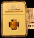 1802 . 1948 S Lincoln Cent NGC slabbed MS66 RD.