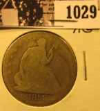 1029 . 1858 P U.S. Seated Liberty Half Dollar, AG.