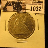 1032 . 1875 CC U.S. Seated Liberty Half Dollar, Very Fine, some graffiti on obverse.