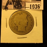 1036 . 1896 O U.S. Barber Half Dollar, AG/Fair.