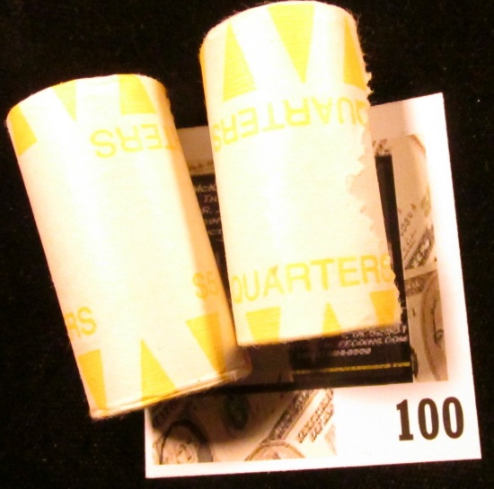 Pair of Bank-wrapped rolls of Vending Machine tokens.  I have never broke the rolls to see what trea
