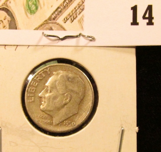 1950 S Roosevelt Dime, Key date, circulated.