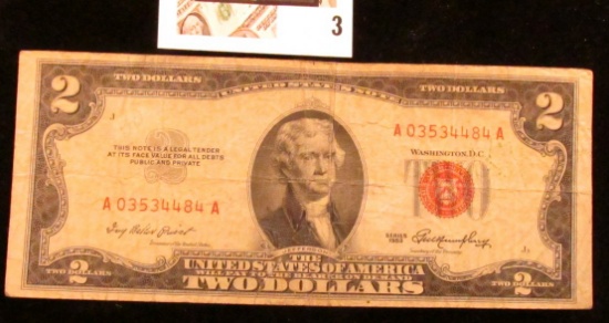 Series 1953 'Red Seal' $2 United States Note.