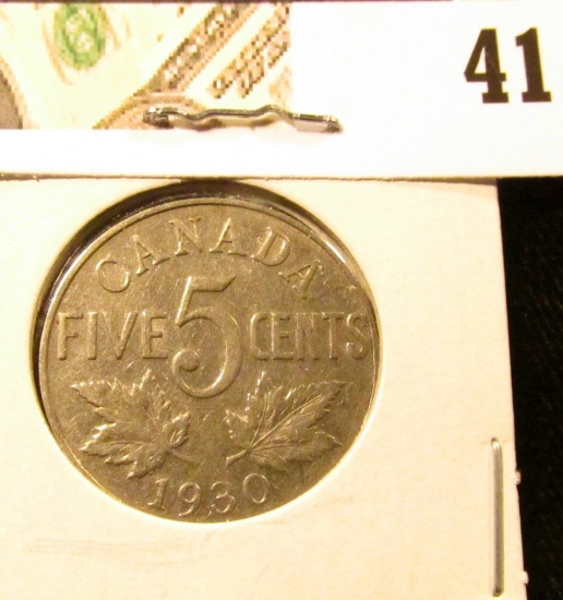 1930 Fine Canada Nickel.